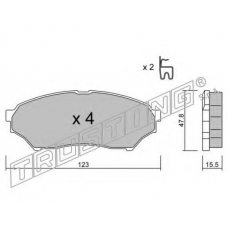 412.0 TRUSTING Комплект тормозных колодок, дисковый тормоз