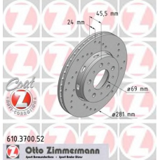 610.3700.52 ZIMMERMANN Тормозной диск