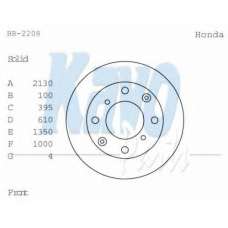 BR-2208 KAVO PARTS Тормозной диск