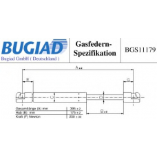 BGS11179 BUGIAD Газовая пружина, капот