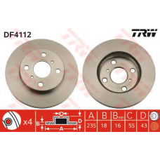 DF4112 TRW Тормозной диск
