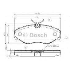 0 986 TB2 402 BOSCH Комплект тормозных колодок, дисковый тормоз