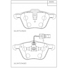 KD6006 ASIMCO Комплект тормозных колодок, дисковый тормоз