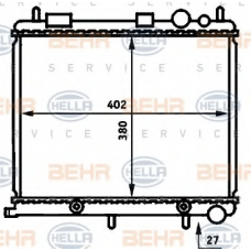 8MK 376 718-614 HELLA Радиатор, охлаждение двигателя