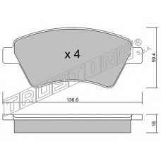 560.0 TRUSTING Комплект тормозных колодок, дисковый тормоз