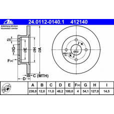 24.0112-0140.1 ATE Тормозной диск