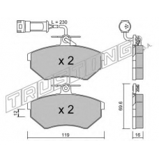 052.4 TRUSTING Комплект тормозных колодок, дисковый тормоз