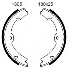 01805 BSF Комплект тормозных колодок, стояночная тормозная с