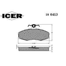 180413 ICER Комплект тормозных колодок, дисковый тормоз