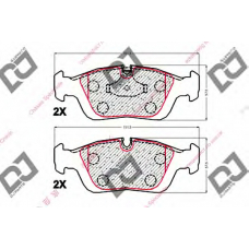 BP1880 DJ PARTS Комплект тормозных колодок, дисковый тормоз