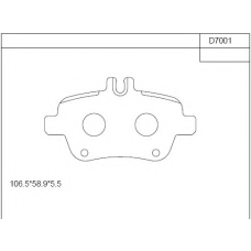 KD7001 ASIMCO Комплект тормозных колодок, дисковый тормоз