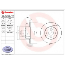 08.A356.10 BREMBO Тормозной диск