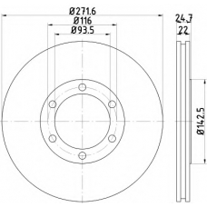 8DD 355 117-661 HELLA PAGID Тормозной диск