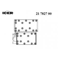 21 7827 00 ICER Комплект тормозных башмаков, барабанные тормоза