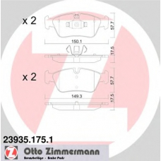 23935.175.1 ZIMMERMANN Комплект тормозных колодок, дисковый тормоз