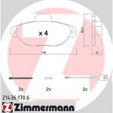 21436.170.6 ZIMMERMANN Комплект тормозных колодок, дисковый тормоз