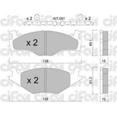 822-045-0K CIFAM Комплект тормозных колодок, дисковый тормоз
