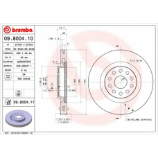 09.8004.11 BREMBO Тормозной диск