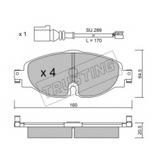 966.0W TRUSTING Комплект тормозных колодок, дисковый тормоз