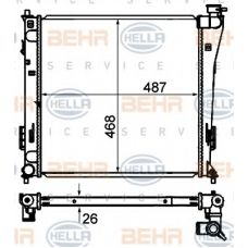 8MK 376 735-271 HELLA Радиатор, охлаждение двигателя