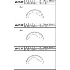 K4637 ASIMCO Комплект тормозных колодок