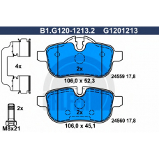 B1.G120-1213.2 GALFER Комплект тормозных колодок, дисковый тормоз