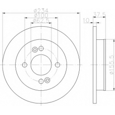 8DD 355 112-801 HELLA Тормозной диск