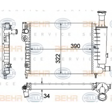 8MK 376 901-121 HELLA Радиатор, охлаждение двигателя