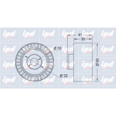 15-3084 IPD Паразитный / ведущий ролик, зубчатый ремень