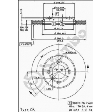 09.4883.10 BREMBO Тормозной диск