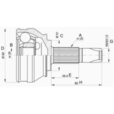 CVJ5252.10 OPEN PARTS Шарнирный комплект, приводной вал