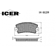 180139 ICER Комплект тормозных колодок, дисковый тормоз