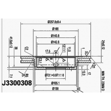 J3300308 NIPPARTS Тормозной диск