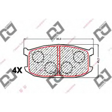 BP1657 DJ PARTS Комплект тормозных колодок, дисковый тормоз