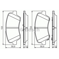 0 986 495 343 BOSCH Комплект тормозных колодок, дисковый тормоз