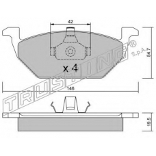 220.0 TRUSTING Комплект тормозных колодок, дисковый тормоз