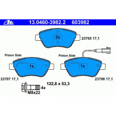 13.0460-3982.2 ATE Комплект тормозных колодок, дисковый тормоз