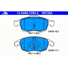 13.0460-7254.2 ATE Комплект тормозных колодок, дисковый тормоз