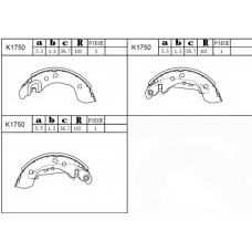 K1750 ASIMCO Комплект тормозных колодок