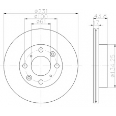 MDC343 MINTEX Тормозной диск