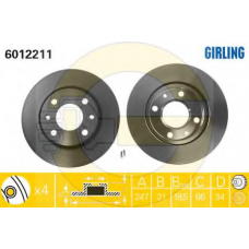 6410451 GIRLING Комплект тормозов, дисковый тормозной механизм