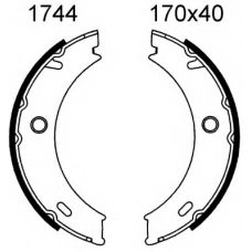 01744 BSF Комплект тормозных колодок, стояночная тормозная с