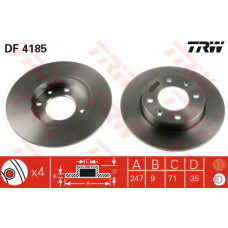 DF4185 TRW Тормозной диск