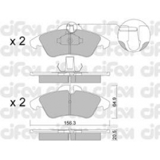 822-256-1 CIFAM Комплект тормозных колодок, дисковый тормоз