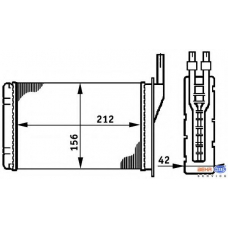 8FH 351 311-051 HELLA Теплообменник, отопление салона