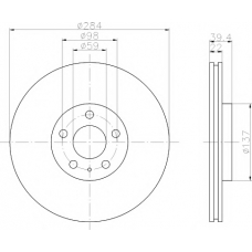 8DD 355 105-491 HELLA PAGID Тормозной диск