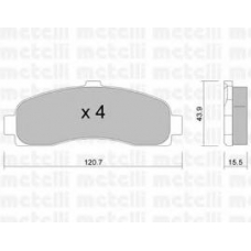 22-0145-0 METELLI Комплект тормозных колодок, дисковый тормоз