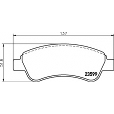 8DB 355 018-861 HELLA Комплект тормозных колодок, дисковый тормоз