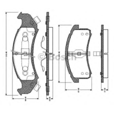 0 986 TB2 727 BOSCH Комплект тормозных колодок, дисковый тормоз