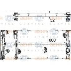 8MK 376 754-024 HELLA Радиатор, охлаждение двигателя